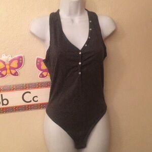 Gray bodysuit racer back ocean pacificOP